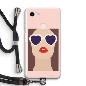Red lips: Pixel 3 XL Transparant Hoesje met koord