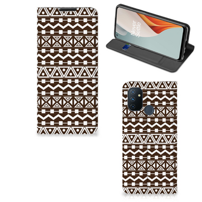 OnePlus Nord N100 Hoesje met Magneet Aztec Brown OnePlus Nord N100 Hoesje met Magneet Aztec Brown
