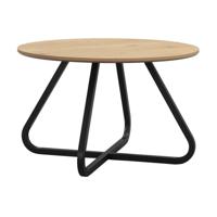 Leen Bakker - Eettafel Brigitte Rond - Naturel/zwart - 75Ø120 Cm - MDF - Bruin