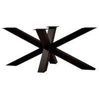 Zwarte stalen matrix tafelpoot hoogte 72 cm en breedte 180 cm (koker 8 x 8) - thumbnail