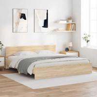 Bedframe met hoofdeinde sonoma eikenkleurig 160x200 cm