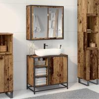 Badkamermeubelset 2 pcs Oud hout 65 x 33 x 60 cm Bewerkt hout