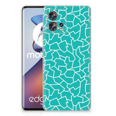 Motorola Edge 30 Fusion | Hoesje maken | Cracks Blue