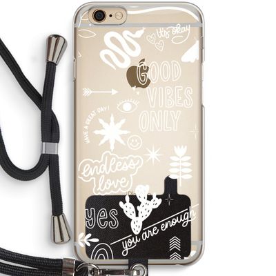 Good vibes: iPhone 6 / 6S Transparant Hoesje met koord