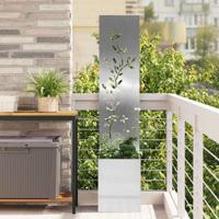 VidaXL Tuin privacy screen zilver 32 x 32 x 150 cm roestvrij staal