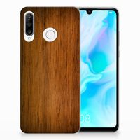 Huawei P30 Lite Bumper Hoesje Donker Hout