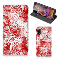 Mobiel BookCase Samsung Xcover Pro Angel Skull Rood - thumbnail