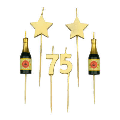 Taartkaarsjes Set 75 Jaar (6st)