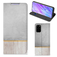 Samsung Galaxy S20 Plus Book Wallet Case Wood Concrete - thumbnail