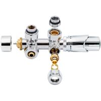 Thermostatische Radiator Aansluitset - Leoni - Middenaansluiting Muur Chroom M30x16/2