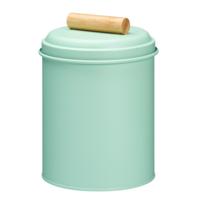 Voorraadpot / koekjes bewaarblik Bart - 14 x 20 cm - metaal - mintgroen - keuken voorraadpotten