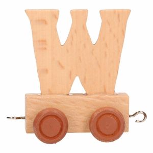 Houten letter treintje W   -