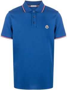 Moncler polo à logo poitrine - Bleu