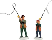 Lemax flyfishing with dad s/2 kerstdorp figuur type 3 Vail Village 2001
