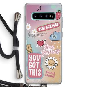Positivity: Samsung Galaxy S10 Plus Transparant Hoesje met koord