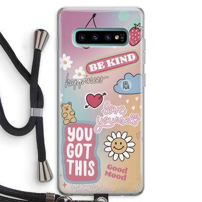 Positivity: Samsung Galaxy S10 Plus Transparant Hoesje met koord