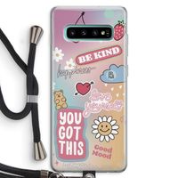 Positivity: Samsung Galaxy S10 Plus Transparant Hoesje met koord