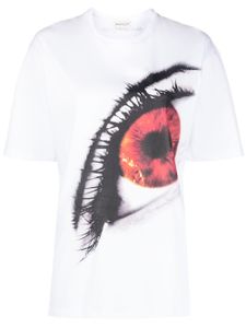 Alexander McQueen t-shirt en coton à imprimé œil - Blanc