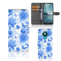 Hoesje voor Nokia 3.4 Flowers Blue - thumbnail