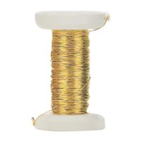 Goud metallic bind draad/koord van 0,4 mm dikte 40 meter - thumbnail