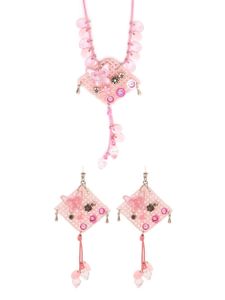 Amir Slama pendentif serti de perles - Rose