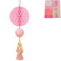 Amscan Honeycomb oh baby! roze 75 cm | 12 stuks
