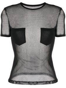 Filippa K t-shirt en coton à poche en résille - Noir