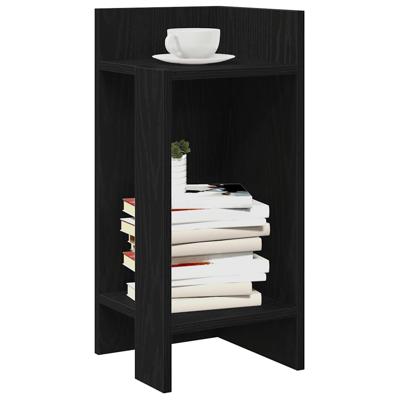 Bijzettafels 2 st met plank 25,5x27x60 cm zwart