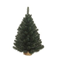 Groene Alpine kerstboom/kunst kerstboom met jute voet 90 cm - thumbnail