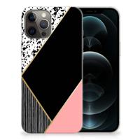 iPhone 12 Pro Max | TPU Hoesje | Zwart Roze Vormen