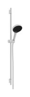 Hansgrohe Rainfinity doucheset 130 3jet met glijstang S Puro 90 cm, push-schuifstuk en Designflex textiel doucheslang 160 cm, mat wit