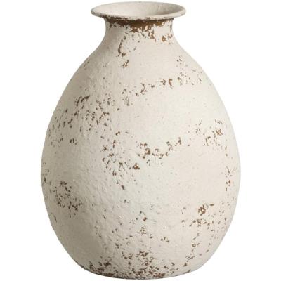 Leen Bakker - Vaas Antica - Off-white - 37xØ25 Cm - Metaal - Crème