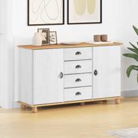 Dressoir ASKIM Wit 133.5 x 40 x 79 cm Massief grenenhout