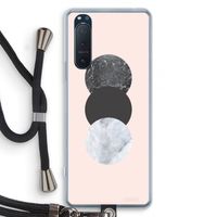 Marmeren cirkels: Sony Xperia 5 II Transparant Hoesje met koord