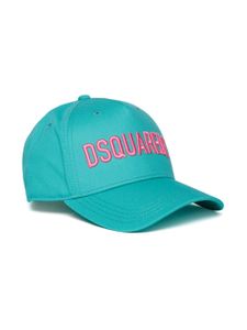 DSQUARED2 KIDS casquette en coton à logo brodé - Bleu