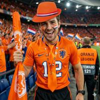 Verkleed oranje Trilby hoed - volwassenen - Koningsdag/Nederland - met oranje stropdas - supporters