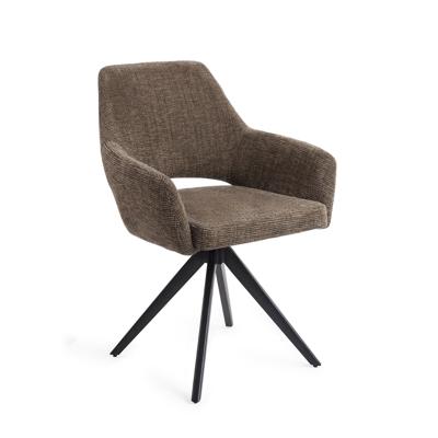 Jesper Home Eetkamerstoel 'Yanai' Turn Black, kleur Checked Chestnut