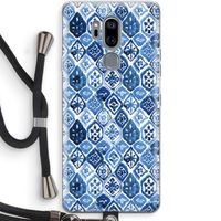 Blauw motief: LG G7 Thinq Transparant Hoesje met koord