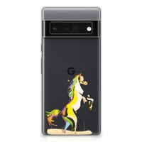 Google Pixel 6 Pro Telefoonhoesje met Naam Horse Color