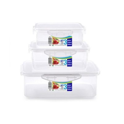 2x setje van 3x stuks voedsel opslagbakjes met deksel diverse formaten