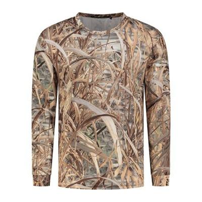 Stealth Gear T-shirt lange mouw camo rietprint, maat S