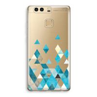 Gekleurde driehoekjes blauw: Huawei P9 Transparant Hoesje