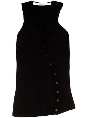 Talia Byre débardeur boutonné à design asymétrique - Noir