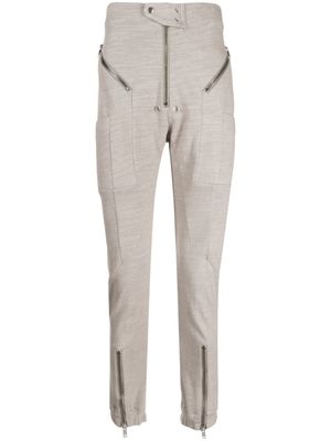 Rick Owens pantalon en coton à zips décoratifs - Gris