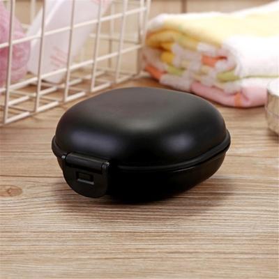 3 stuks badkamer schotel plaat geval Home douche reizen wandelen houder container zeep box (zwart)