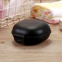 3 stuks badkamer schotel plaat geval Home douche reizen wandelen houder container zeep box (zwart)