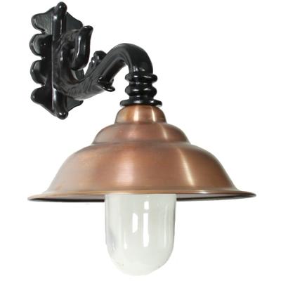 KS Verlichting Nostalgische wandlampChateau met koperen kap - zwart - 1256