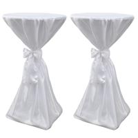 VidaXL Statafelhoes met strik 70cm wit (2 stuks)