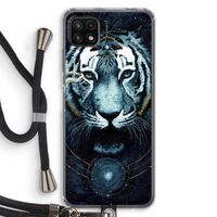 Darkness Tiger: Samsung Galaxy A22 5G Transparant Hoesje met koord