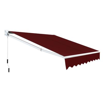 2,5 x 2 m Gelenkarmmarkies met UV- en Waterbestendig Materiaal & Handmatige Zonnescherm Wijnrood